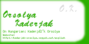 orsolya kaderjak business card